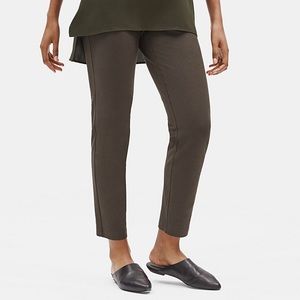 Eileen Fisher SILK GEORGETTE CREPE Pant Size:PL woodland NWOT